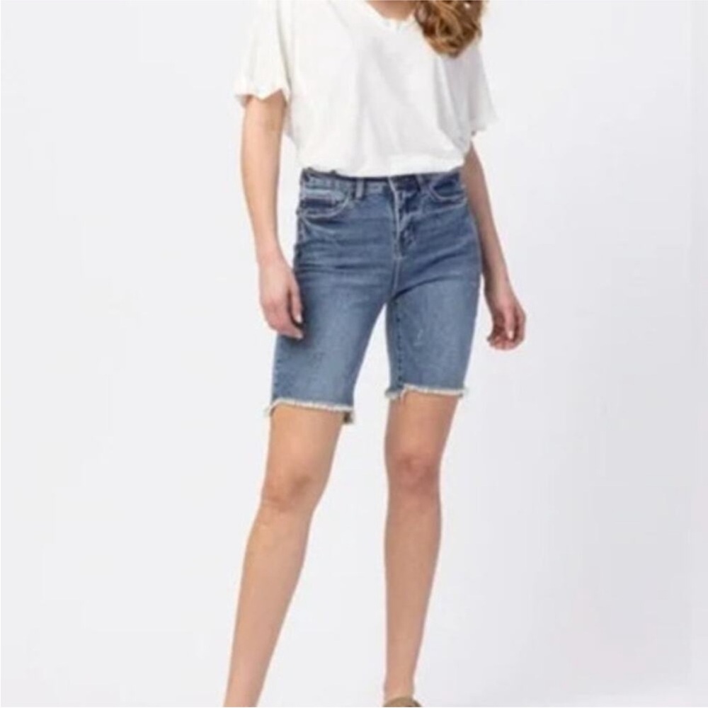 Judy Blue Jean Shorts Blue Distressed Cut-Offs